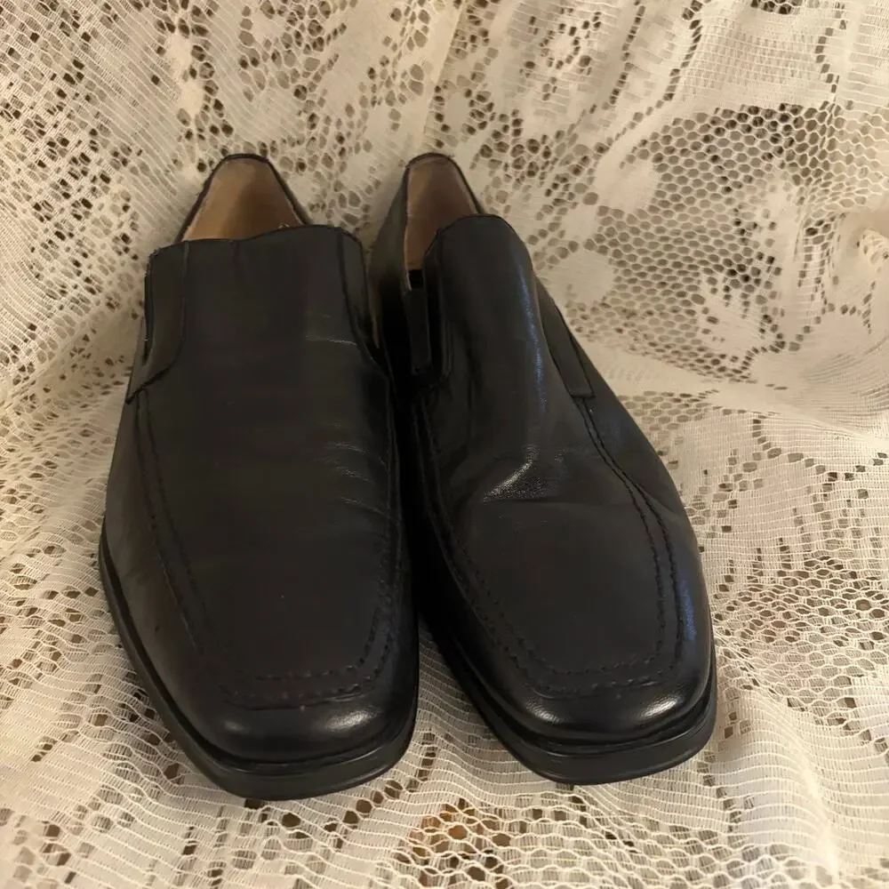 Joseph Abboud Men's US 10.5 D Black Leather Loafers Shoes